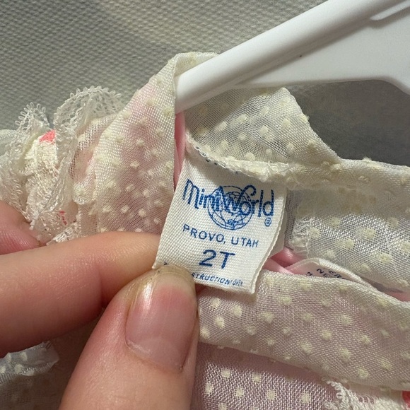 Pink & White Lace Dress w mini world vintage dress Provo, Utah Easter dress - Picture 5 of 7